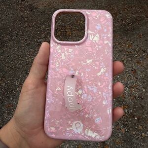 Loopy iPhone 14 Pro Max Case Iridescent Pink Phone Cover